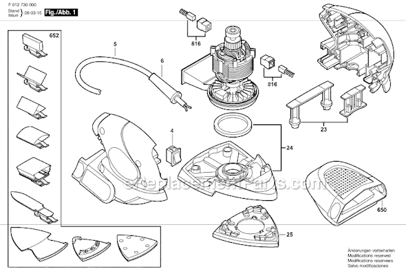 Skil 7300-01 Octo Multi-Finishing Sander Page A Diagram