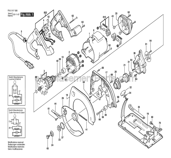 Skil 5175 TYPE 1 (F012517500) 7-1/4 in. Circular Saw Page A Diagram