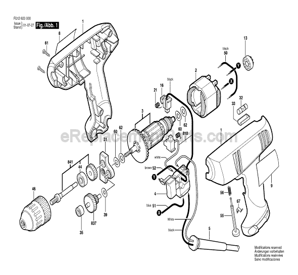 Skil 6230 (F012623000) 3/8 in. Electric Drill Page A Diagram