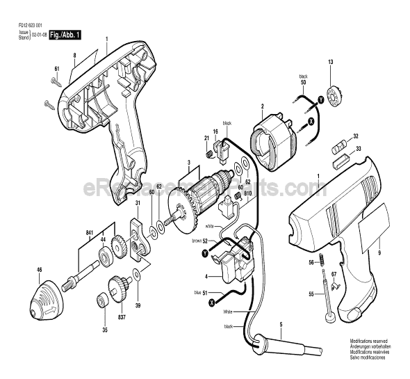 Skil 6233 (F012623001) Electric Drill Page A Diagram