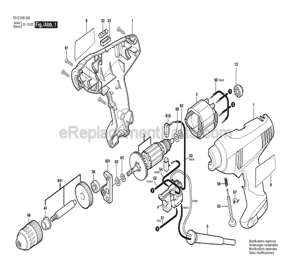 Skil 6260 (F012626000) 3/8 in. Electric Drill Page A Diagram