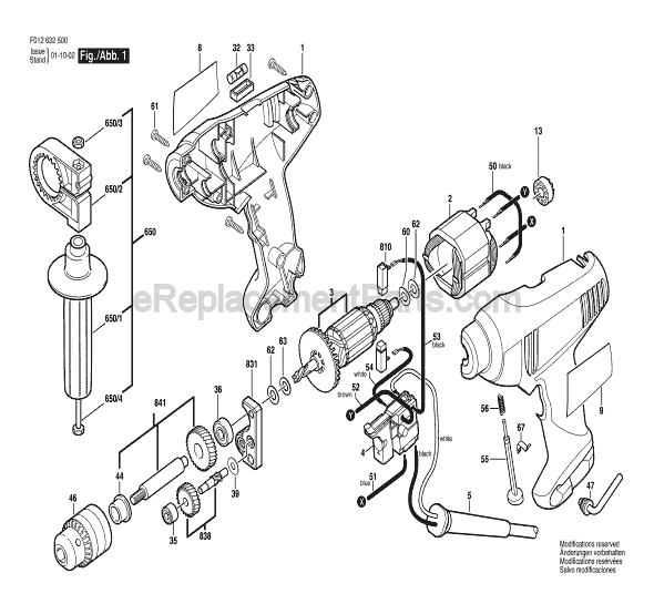 Skil 6325 (F012632500) 1/2 in. Electric Drill Page A Diagram