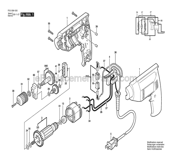 Skil 6340 TYPE 1 (F012634000) Electric Drill Page A Diagram