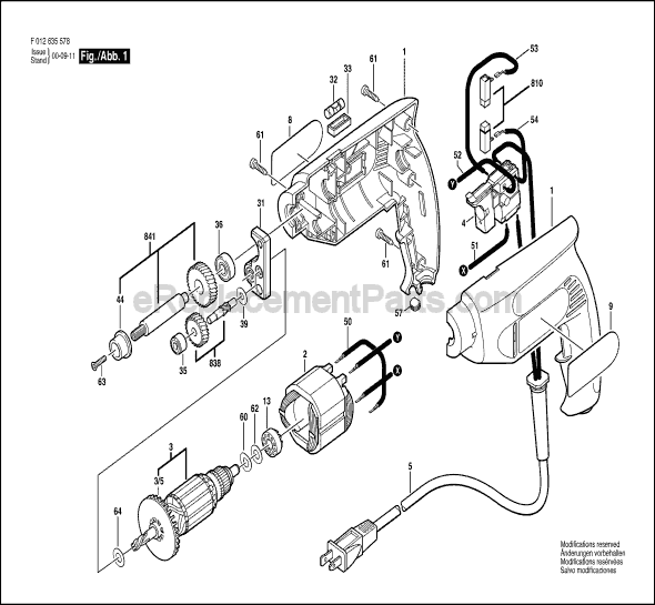 Skil 6355-78 (F012635578) 1/2 in. Electric Drill Page A Diagram