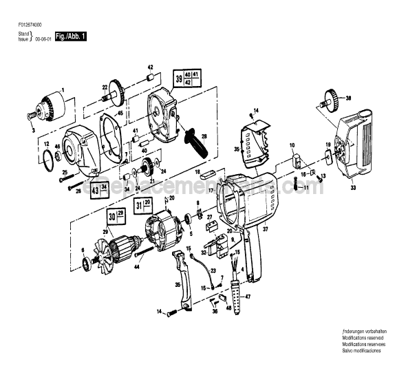 Skil HD6740 TYPE 1 (F012674000) 1/2 in. Electric Drill Page A Diagram