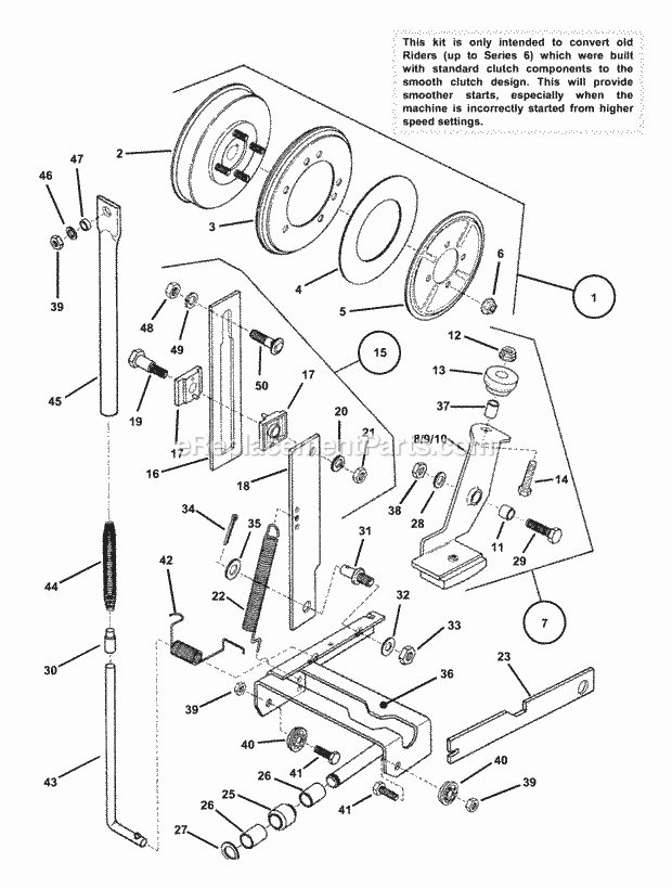 Snapper 7060601 Smooth Clutch Kit R.E.R. Smooth Clutch Kit Diagram