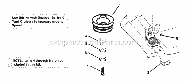 Snapper 7063063 Ground Speed Acceleration Kit, Yard Cruiser Ground Speed Acceleration Kit Diagram