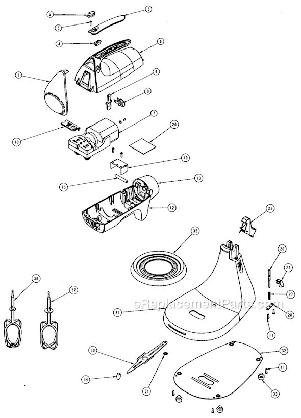 Sunbeam 2377 Stand Mixer Page A Diagram