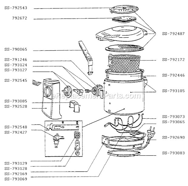 T-Fal 314242 Classic 1000 W/Filter Page A Diagram