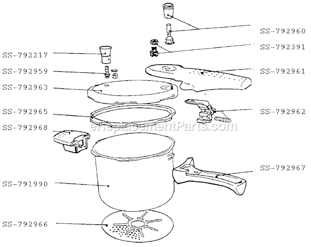 T-Fal 330234 Pressure Cooker Page A Diagram
