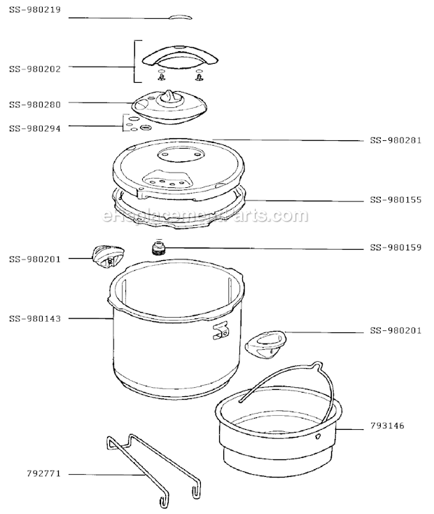 T-Fal 425538 (After 15.10.99) Pressure Cooker Page A Diagram