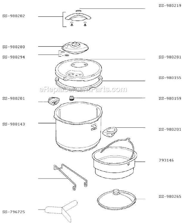T-Fal 425543 (After 15.10.99) Pressure Cooker Page A Diagram