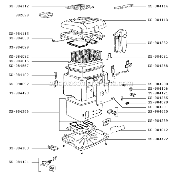 T-Fal 628740 (After 3704) MagiClean 1000 Page A Diagram