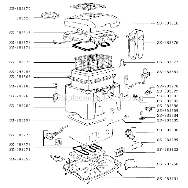 T-Fal 628840 (After 1804) MagiClean Deep Fryer 1000 Page A Diagram