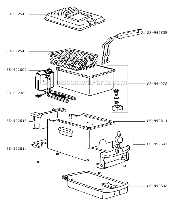 T-Fal FR702D50/89 EZ Clean Fryer Page A Diagram