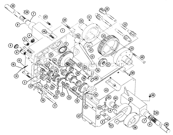 Toro 1055 (1965) Lawn Tractor Transmission Parts List Diagram