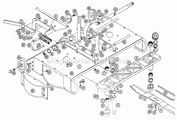 Toro 33E (1963) Lawn Tractor Parts List For Lawn Ranger Rotary Mower Diagram