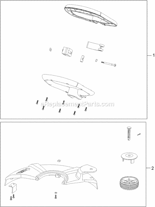 Toro 51484 (312000001 - 312999999) 12in Cordless Single-Line Trimmer Assist_Handle_And_Shield_Assembly Diagram