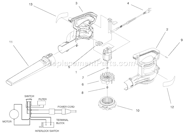 Toro 51544 (99100001-99999999)(1999) Blower-Vacuum Blower Assembly Diagram