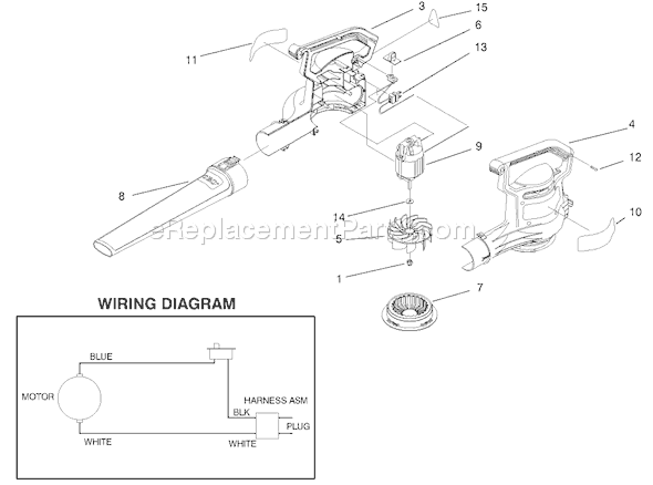 Toro 51586 (000055100-000058581)(2000) Blower-Vacuum Power Sweep Blower Assembly Diagram