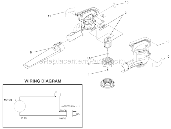 Toro 51586 (200041494-200999999)(2000) Blower-Vacuum Power Sweep Blower Assembly Diagram