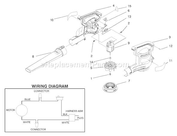 Toro 51586 (89000001-89999999)(1998) Blower-Vacuum Power Sweep Blower Assembly Diagram