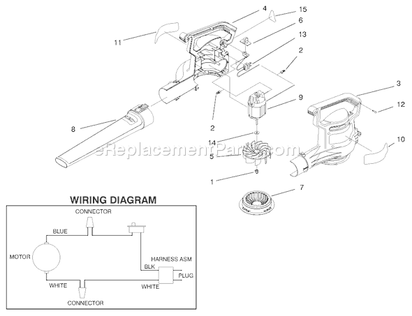 Toro 51586 (99500000-99999999)(1999) Blower-Vacuum Power Sweep Blower Assembly Diagram