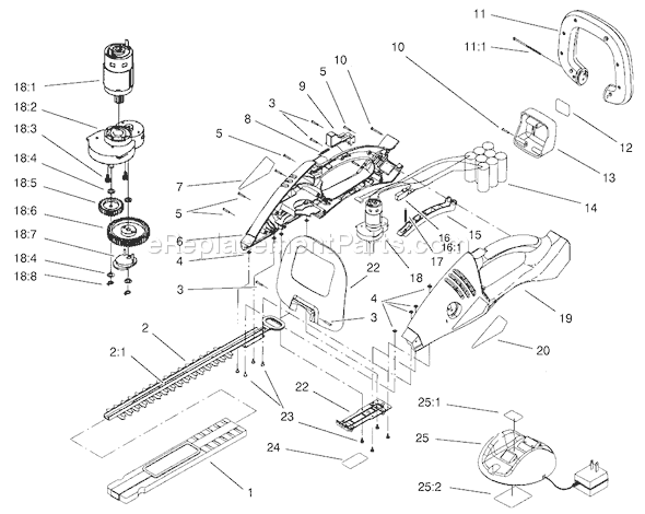Toro 51597 (210000001-210999999)(2001) Trimmer Hedge Trimmer Assembly Diagram