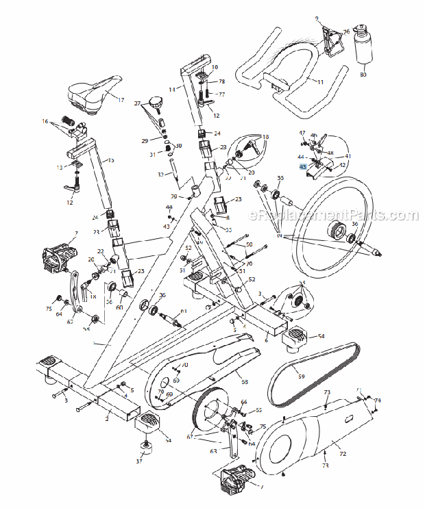 Vision Fitness ES600 (VA06-XT900)(2006) Bike - Indoor Cycle Page A Diagram