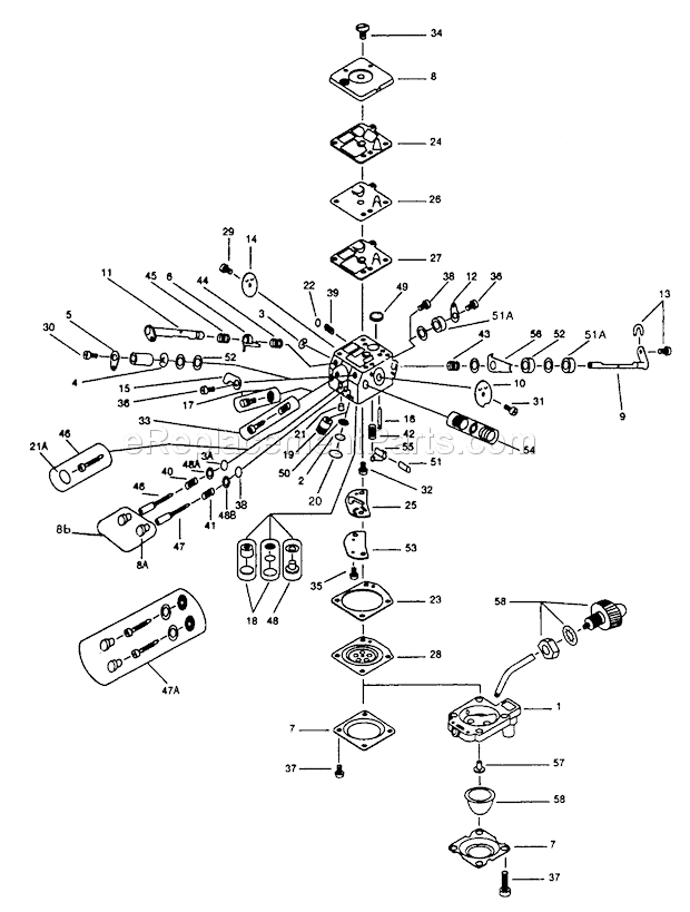 Walbro HDA-10-1 Carburetor Page A Diagram