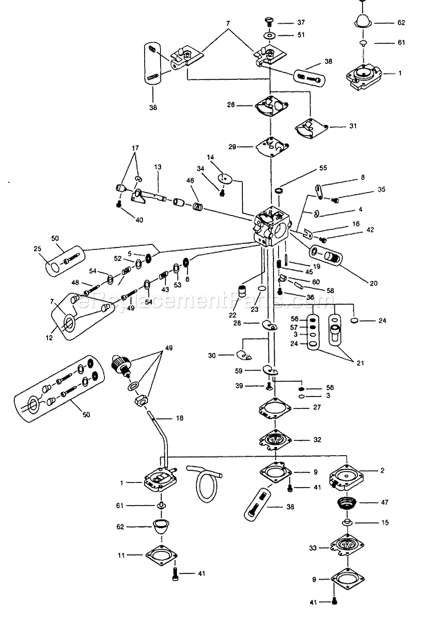 Walbro WA-25-1 Carburetor Page A Diagram