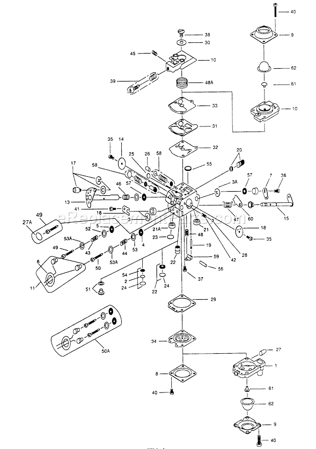Walbro WT-100-1 Carburetor Page A Diagram