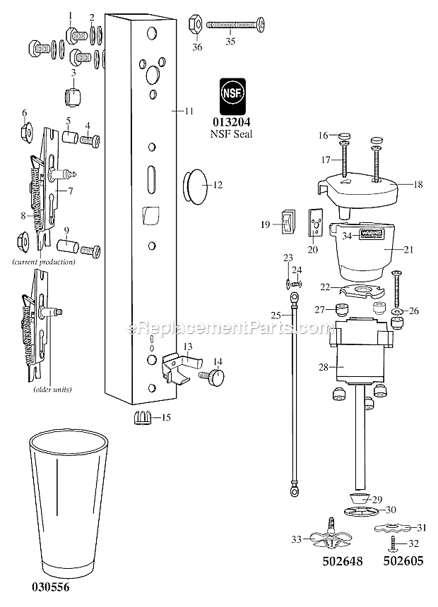 Waring 32DM32 Drink Mixer Page A Diagram