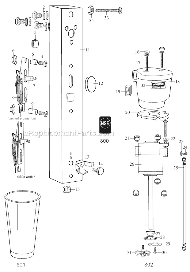 Waring DMC180 Drink Mixer Page A Diagram