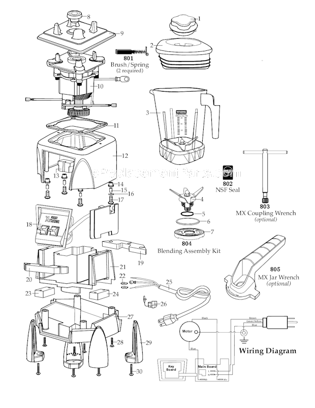 Waring MX1000XTXP 48 Oz. Stackable Raptor Container Page A Diagram