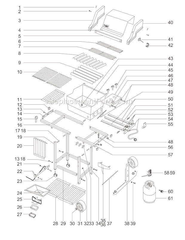 Weber 211701 Genesis 1000 LX LP Grill Page A Diagram