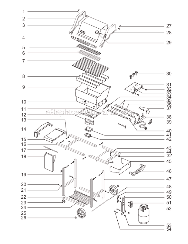 Weber 2251001 (00-01) Genesis Silver B LP Grill Page A Diagram