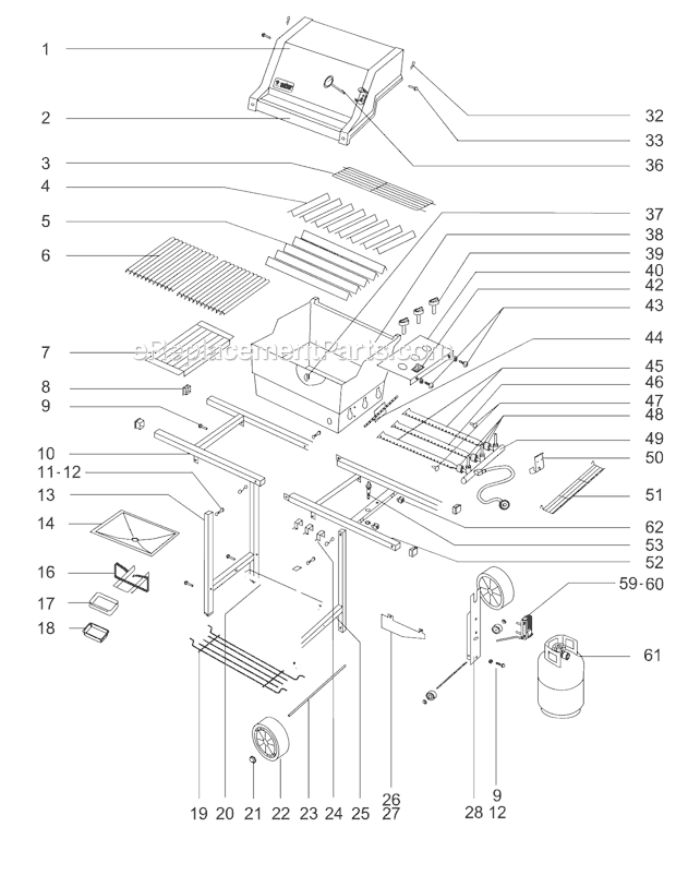 Weber 411001 Genesis 1 PL Grill Page A Diagram