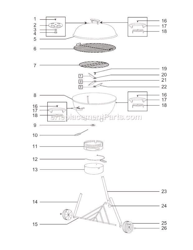 Weber 751004 One Touch Kettle Grill Page A Diagram