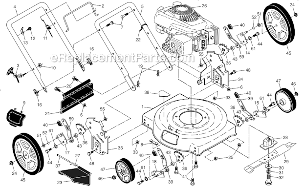 Weed Eater PO550SH (96112010603) Rotary Lawn Mower Page A Diagram