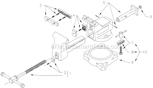 Wilton 1560 (Hi Visibility) Mechanics Vise Page A Diagram