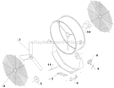 Page A Diagram and Parts List for DD3641 60471 Airmaster Industrial Fan / Circulator