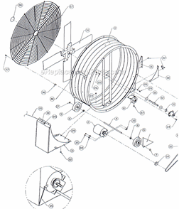 Page B Diagram and Parts List for MC420S  Airmaster Industrial Fan / Circulator