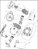 Engine - Sub Level Assembly Diagram and Parts List for WFT-16022  Airstream Trimmer