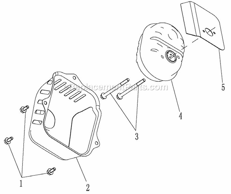 Muffler Assembly Diagram and Parts List for WFT-16022  Airstream Trimmer