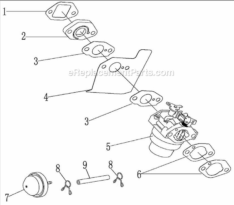 Carburetor Assembly Diagram and Parts List for WFT-16022  Airstream Trimmer