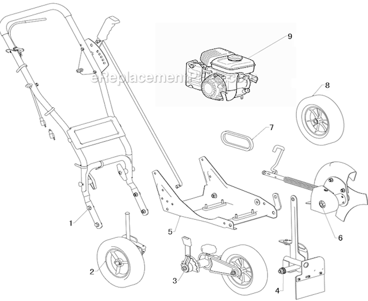 Top Level Assembly Diagram and Parts List for WLE-799  Airstream Edger