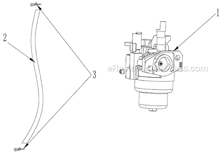 Carburetor Assembly Diagram and Parts List for WLE-799  Airstream Edger