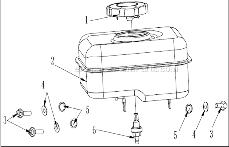 Fuel Tank Assembly Diagram and Parts List for WLE-799  Airstream Edger