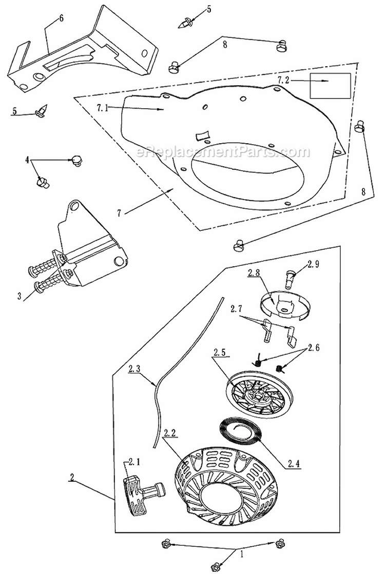 Engine Side Assembly Diagram and Parts List for WLE-799  Airstream Edger